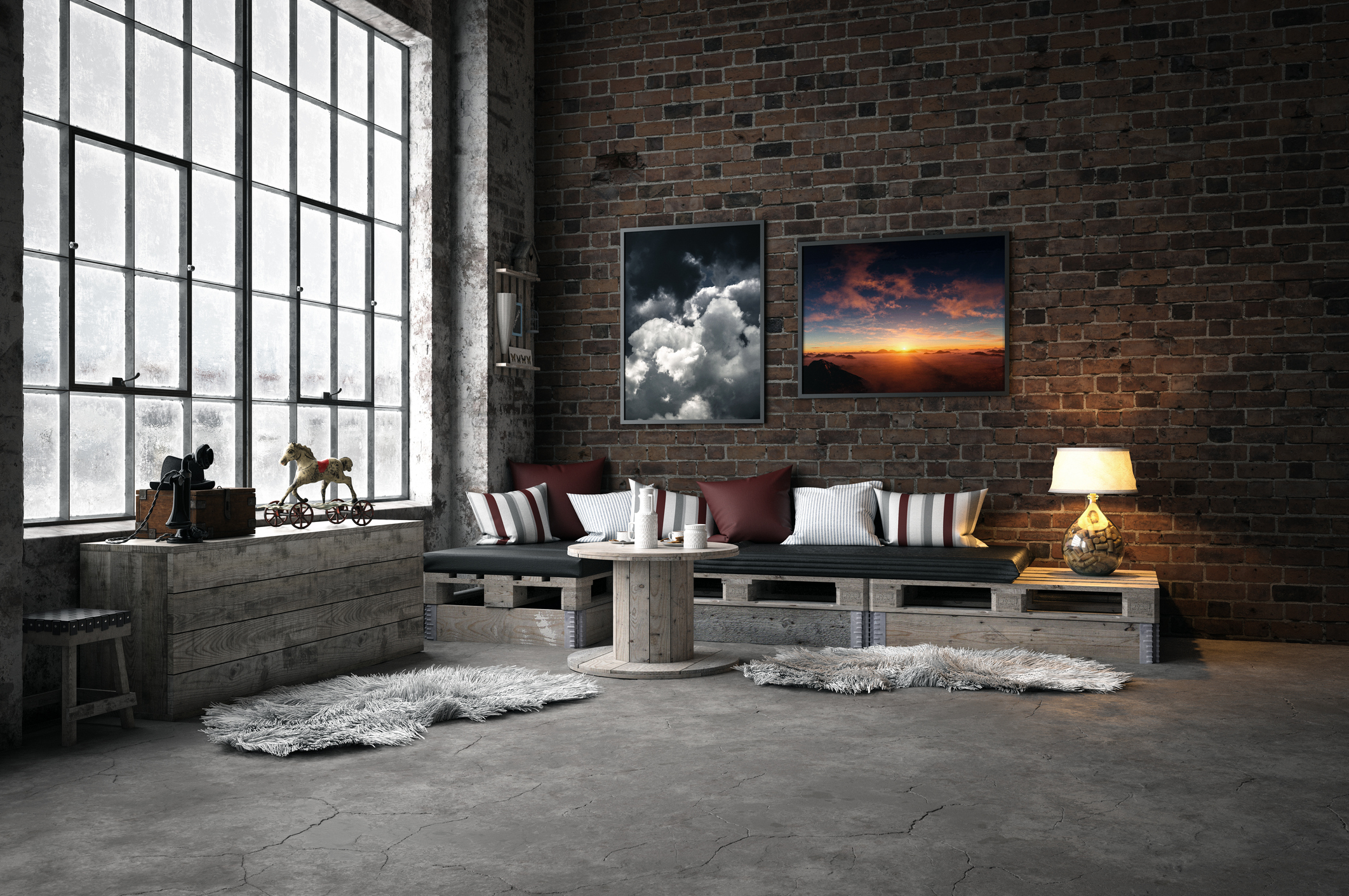 Makler-Sprech: Das bedeuten die Codes der Wohnungsanzeigen Chic eingerichtetes Loft im Industrial Style mit großer Fensterfront