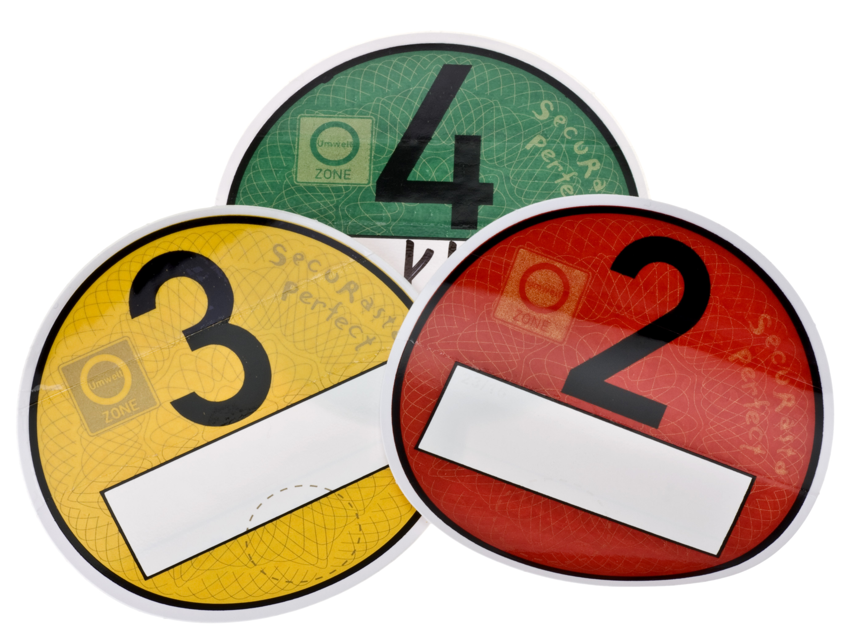 Feinstaubplakette: Alle wichtigen Infos zur Umweltplakette Umweltplaketten in den Farben Grün, Gelb und Rot